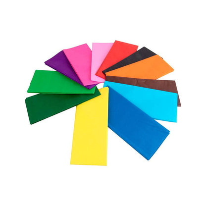 Papel seda liderpapel 52x76 cm expositor 60 bolsas de 5 hojas12 colores surtidos - SE03